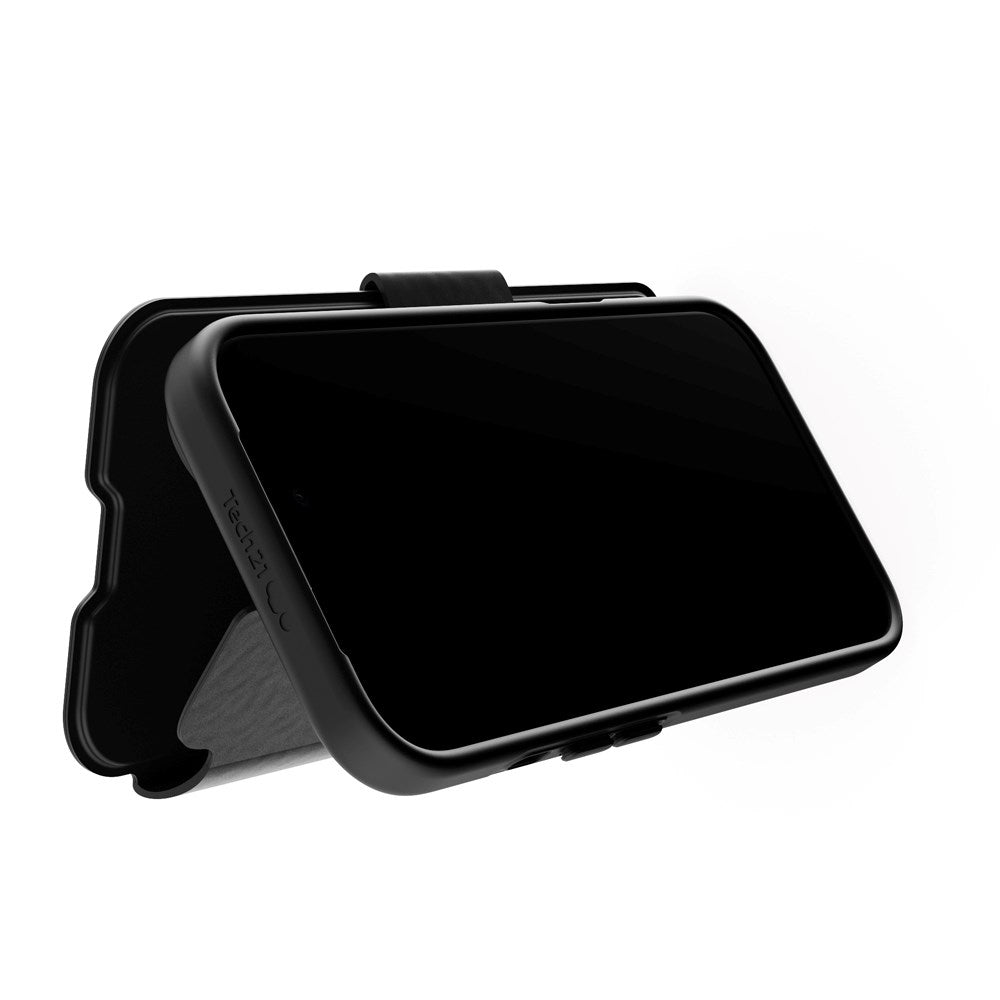 iPhone 16 Plus Tech21 Evo Lite Wallet Læder Flip Cover m. Pung - Sort