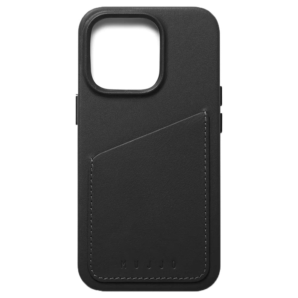 Mujjo iPhone 14 Pro Leather Wallet Cover - Sort