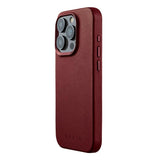 iPhone 15 Pro Mujjo Leather Cover - MagSafe Kompatibel - Vinrød