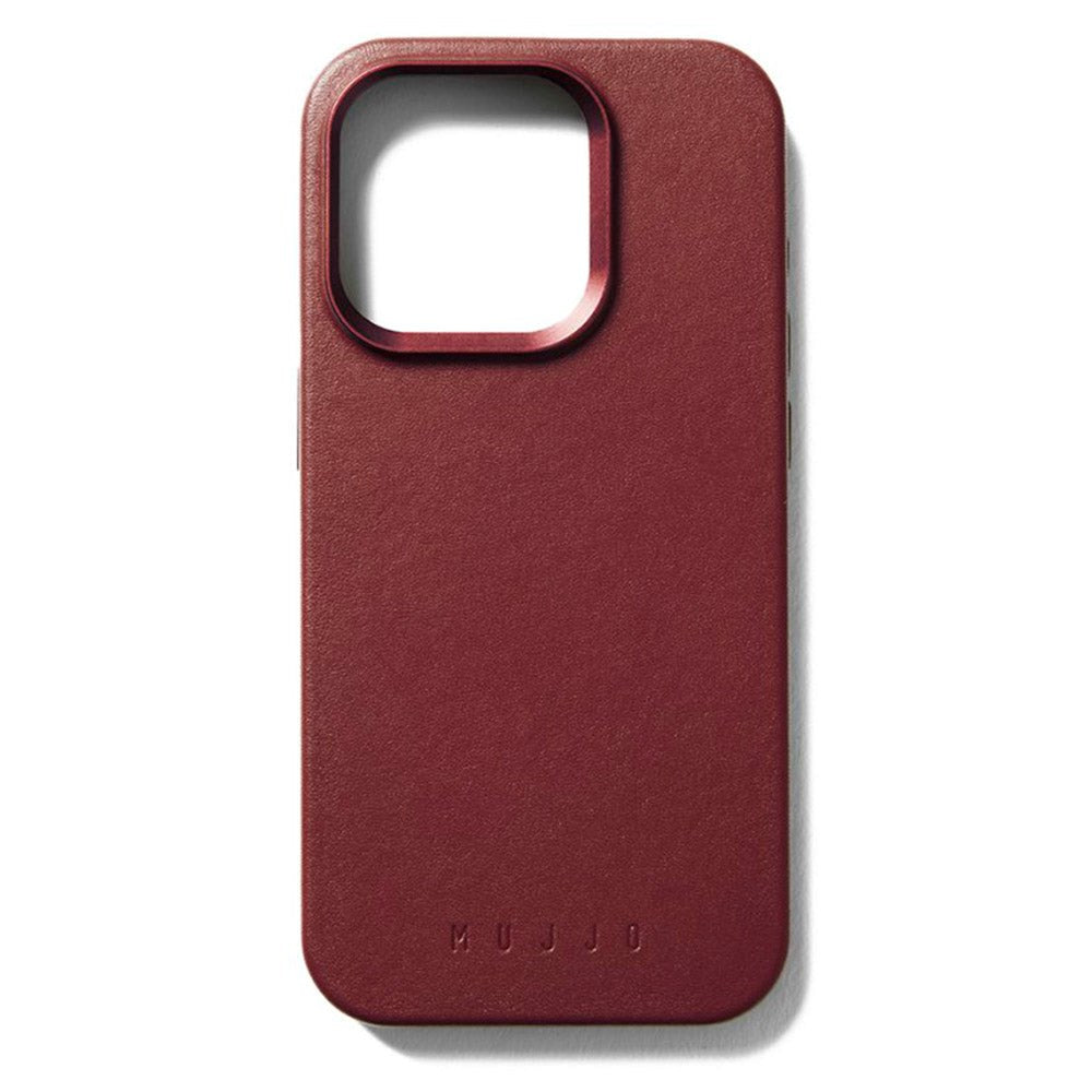 iPhone 15 Pro Mujjo Leather Cover - MagSafe Kompatibel - Vinrød