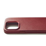 iPhone 15 Pro Mujjo Leather Cover - MagSafe Kompatibel - Vinrød