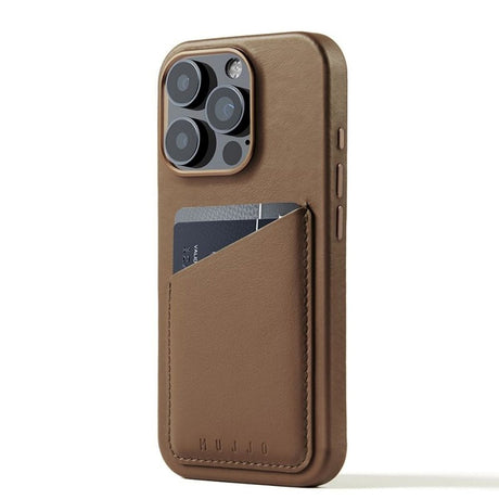 iPhone 16 Pro Mujjo Leather Wallet Cover - MagSafe Kompatibel - Brun