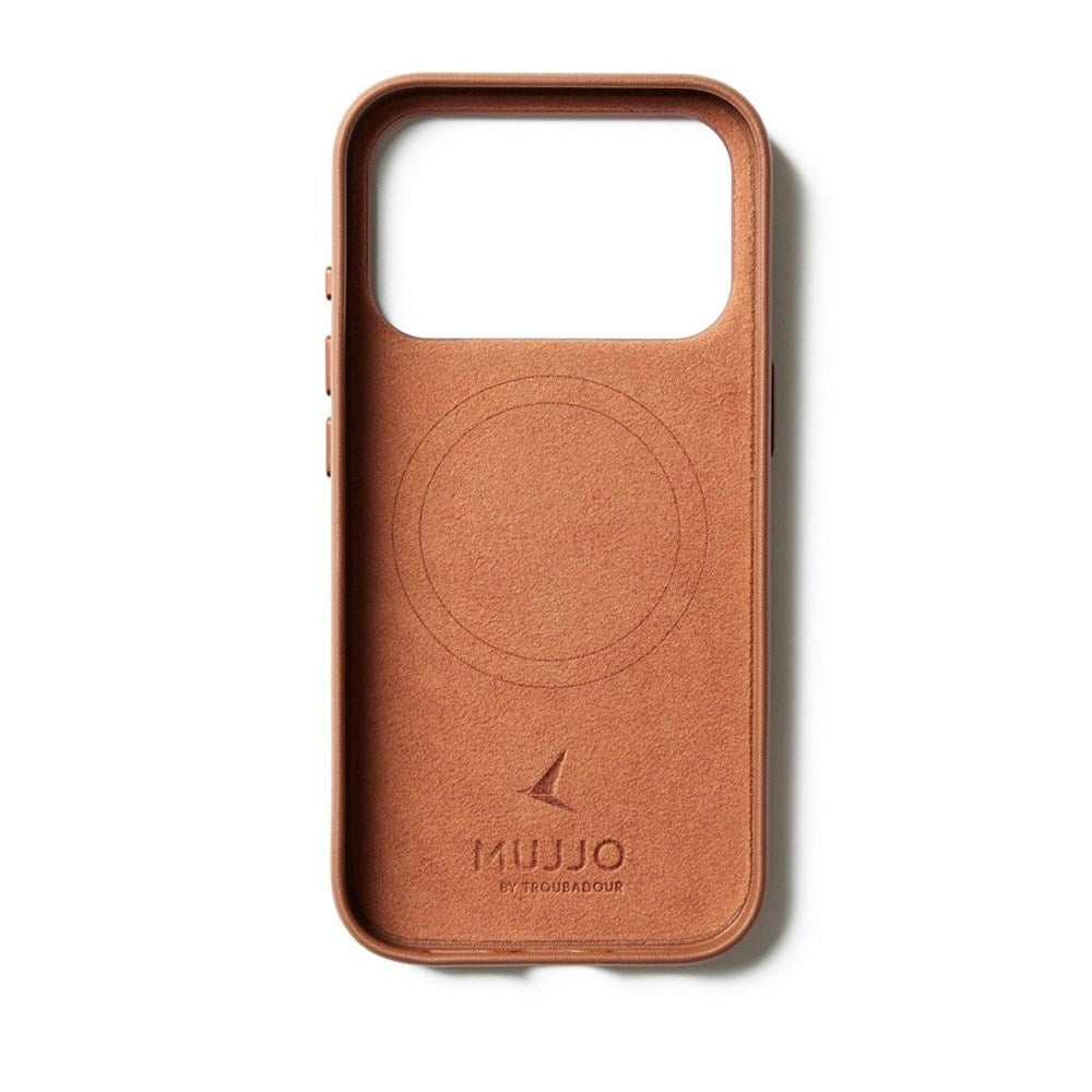 iPhone 17 Pro Mujjo Wallet Leather Cover - MagSafe Kompatibel - Tan