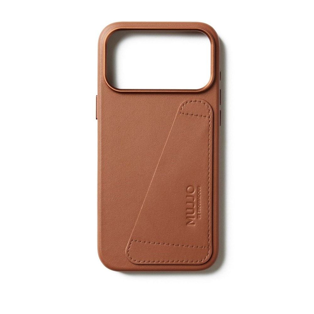 iPhone 17 Pro Max Mujjo Wallet Leather Cover - MagSafe Kompatibel - Tan