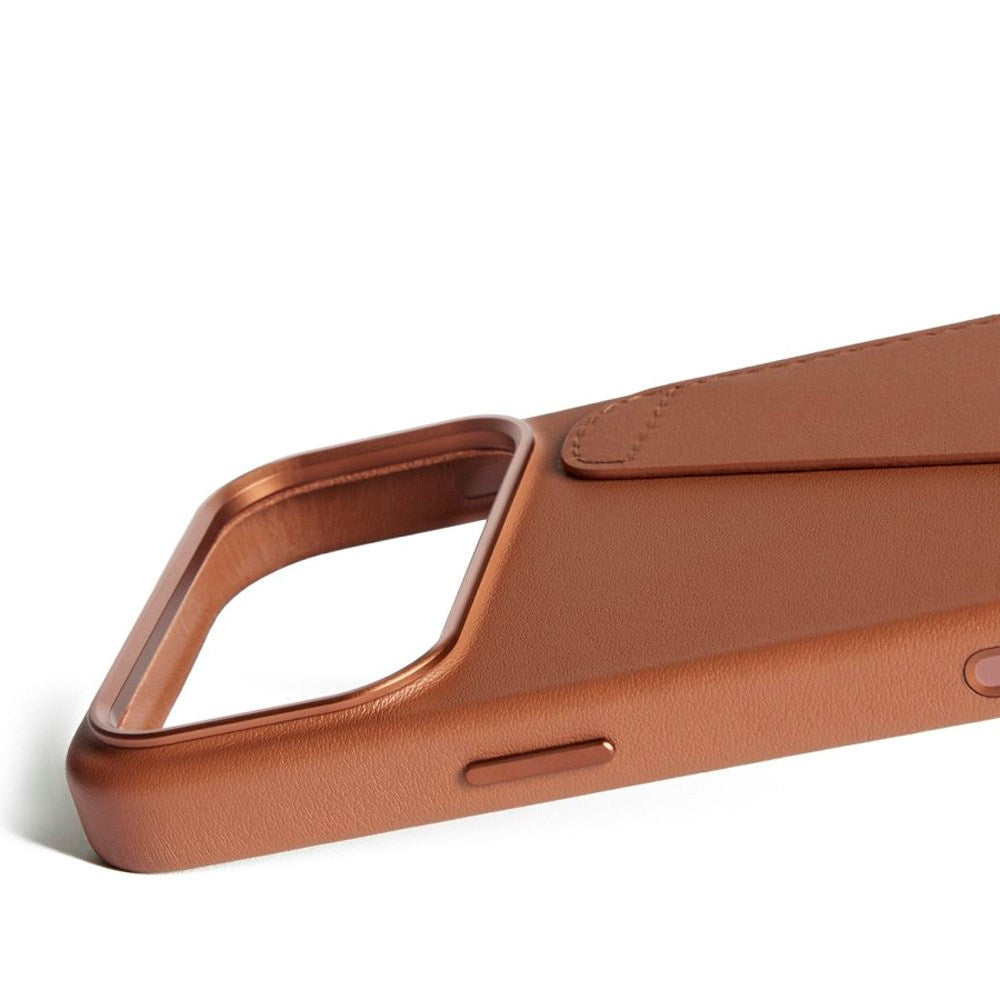 iPhone 17 Pro Max Mujjo Wallet Leather Cover - MagSafe Kompatibel - Tan