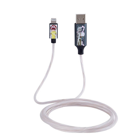 USB-A til Lightning Kabel 10W 1.2 Meter - Rick & Morty Light Up - Sort / Multi