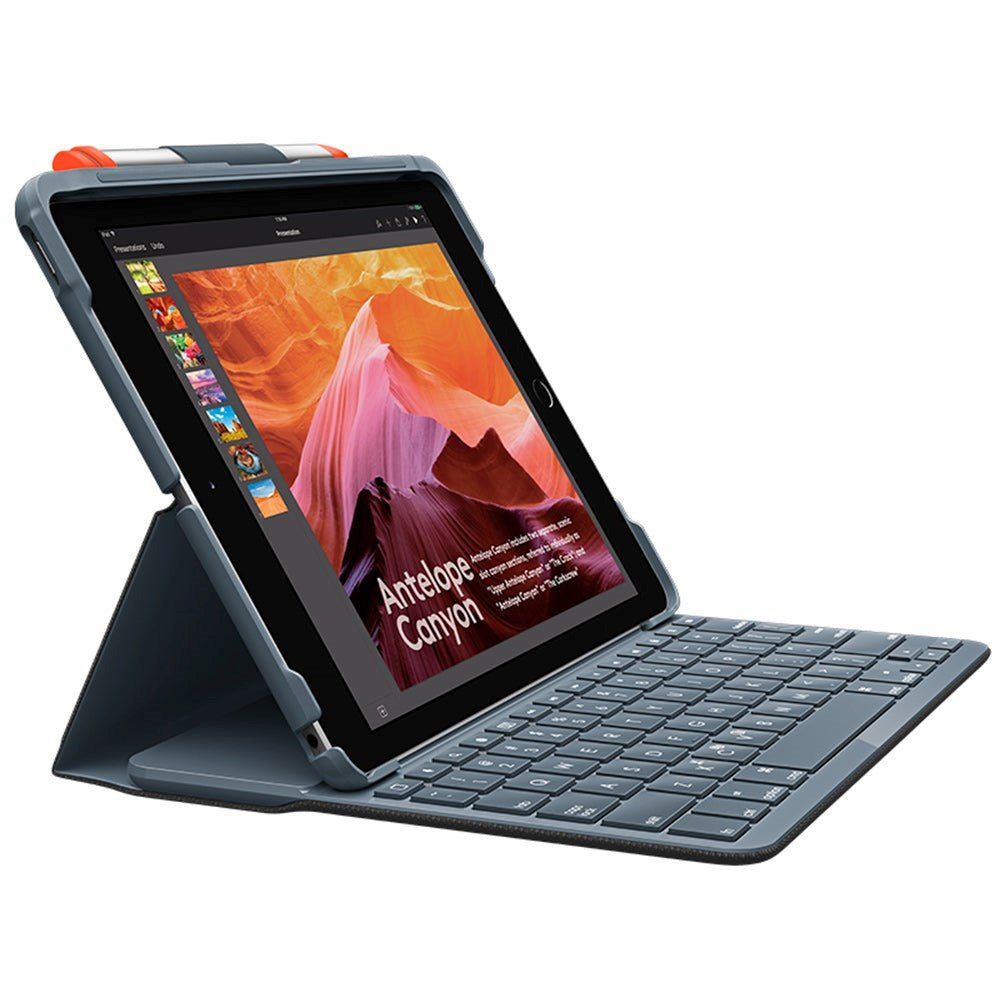 Logitech iPad 10.2" (2021 / 2020 / 2019) Slim Folio Keyboard (Dansk Keyboard m. Flip Cover) - Graphite