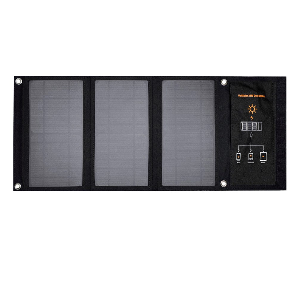4smarts VoltSolar 21W Solcelle Oplader - 2 x USB-A - Sort
