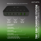 4smarts PD & PPS 100W 7-in-1 Charging Station m. Trådløs Opladning - Sort