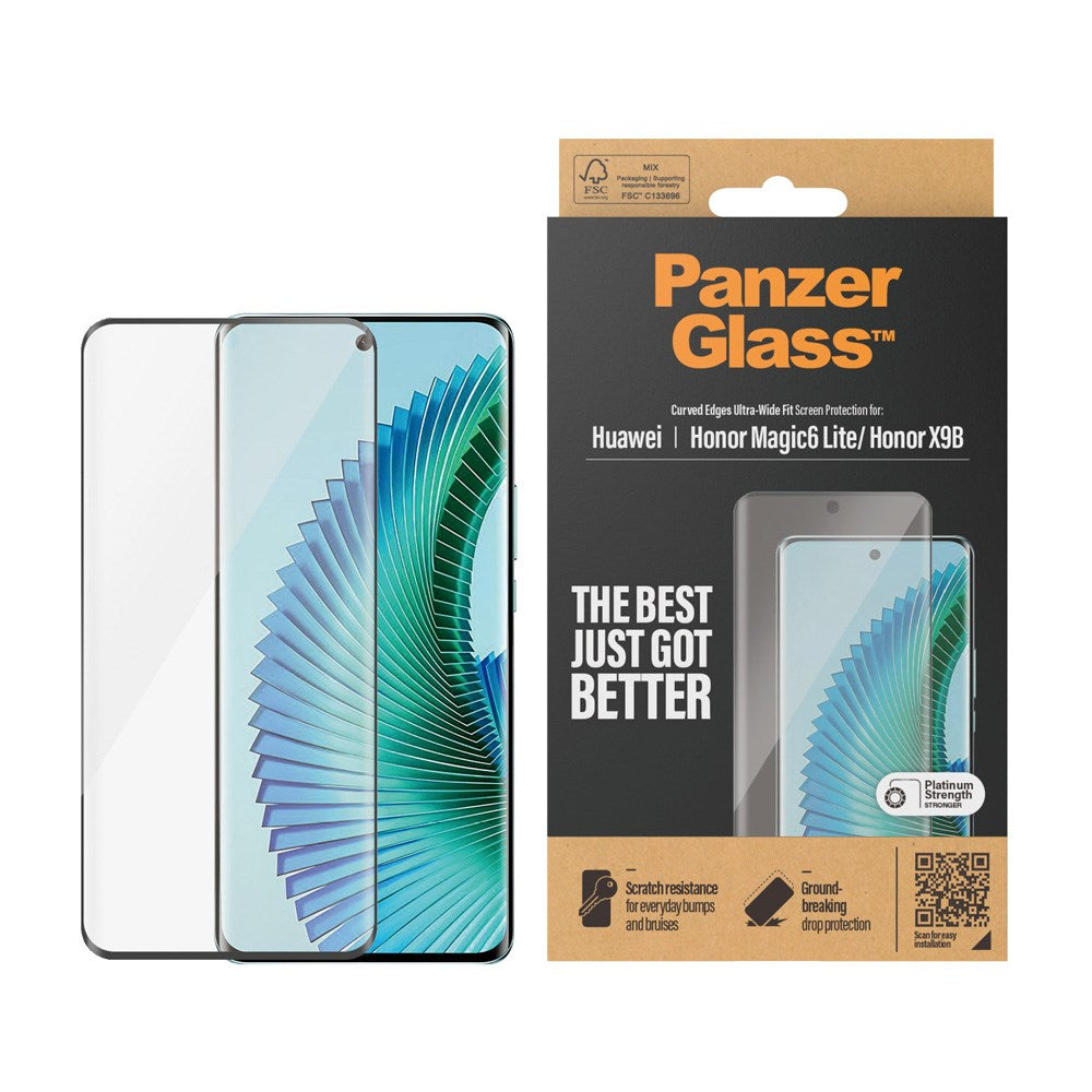 Honor Magic6 Lite / Honor X9B - PanzerGlass Ultra-Wide Fit - Skærmbeskyttelsesglas - Gennemsigtig