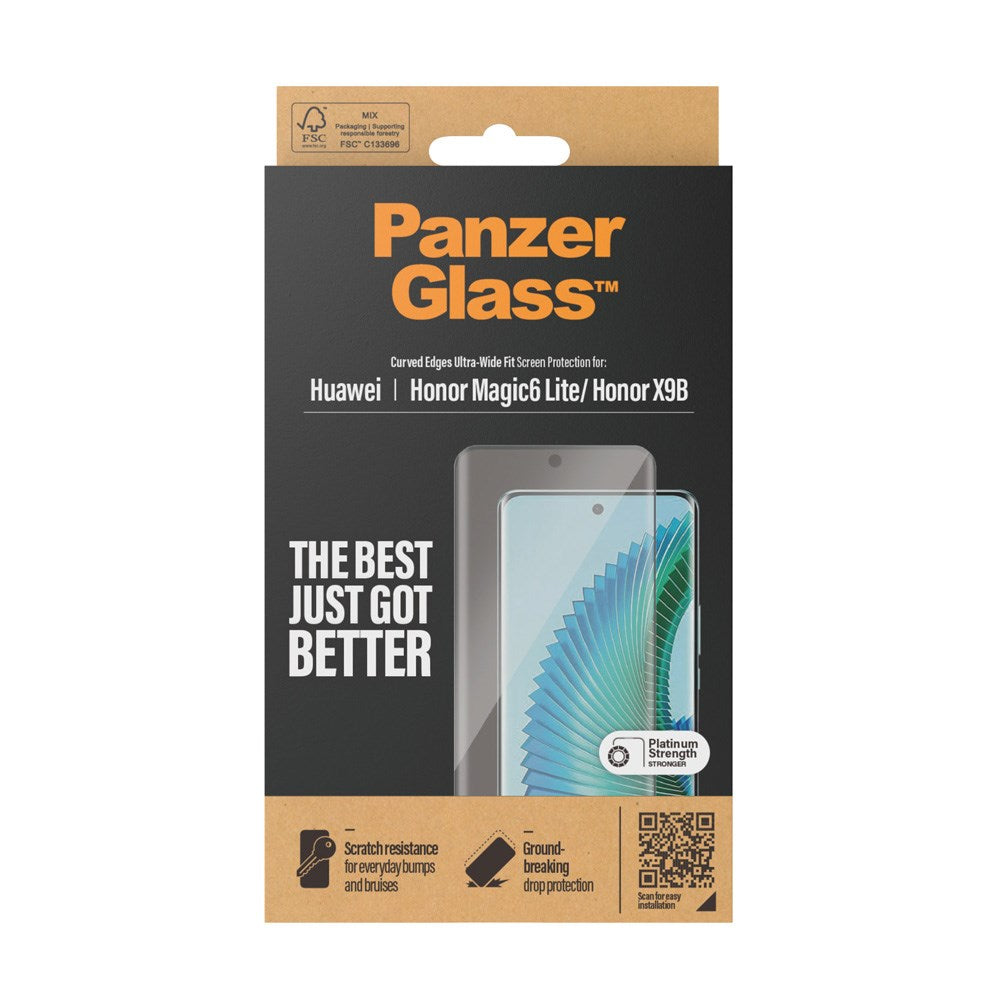 Honor Magic6 Lite / Honor X9B - PanzerGlass Ultra-Wide Fit - Skærmbeskyttelsesglas - Gennemsigtig