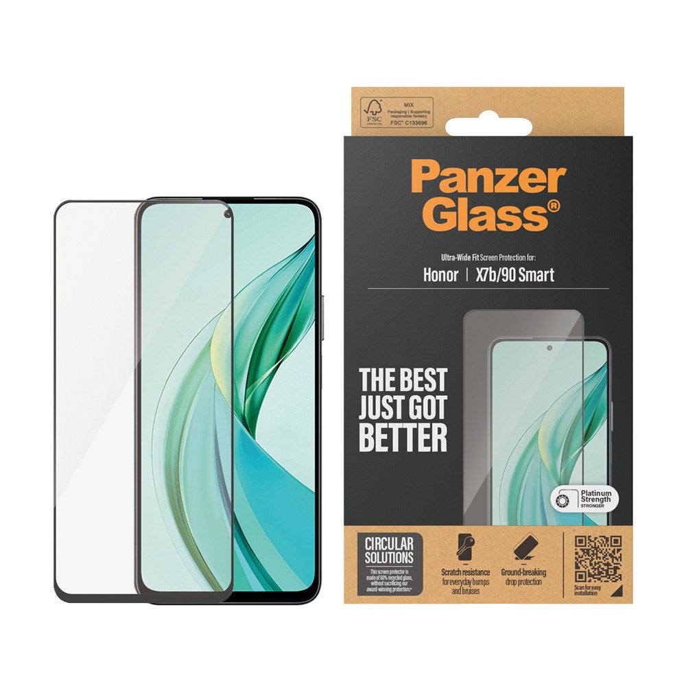 Honor X7b / 90 Smart - PanzerGlass Ultra-Wide Fit - Skærmbeskyttelsesglas - Gennemsigtig