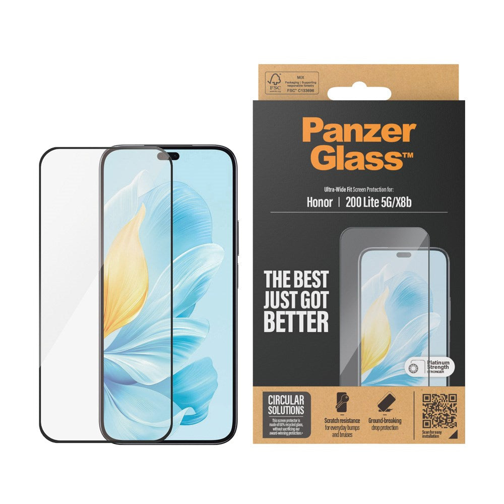 Honor 200 Lite / X8b - PanzerGlass Ultra-Wide Fit - Skærmbeskyttelsesglas - Gennemsigtig