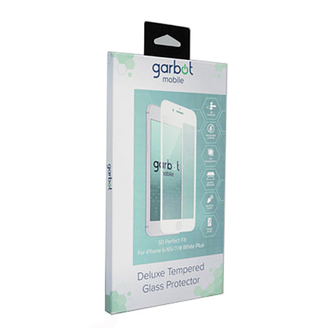 Garbot iPhone 8 Plus / 7 Plus / 6(s) Plus 3D Perfect Fit Hærdet Glas - Case Friendly - Gennemsigtig / Hvid Kant