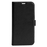 Essentials iPhone 13 Mini Ægte Læder Mobil Flip Cover 2 i 1 m. Kortholder - Sort