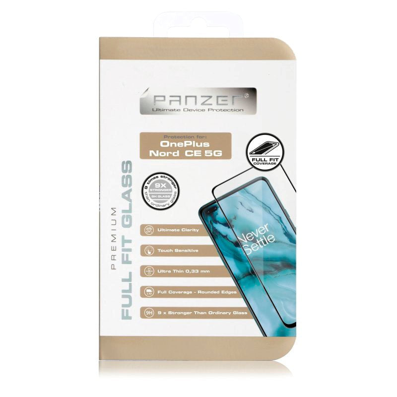 OnePlus Nord CE (5G) PANZER Premium Full Fit Glas - Sort Ramme