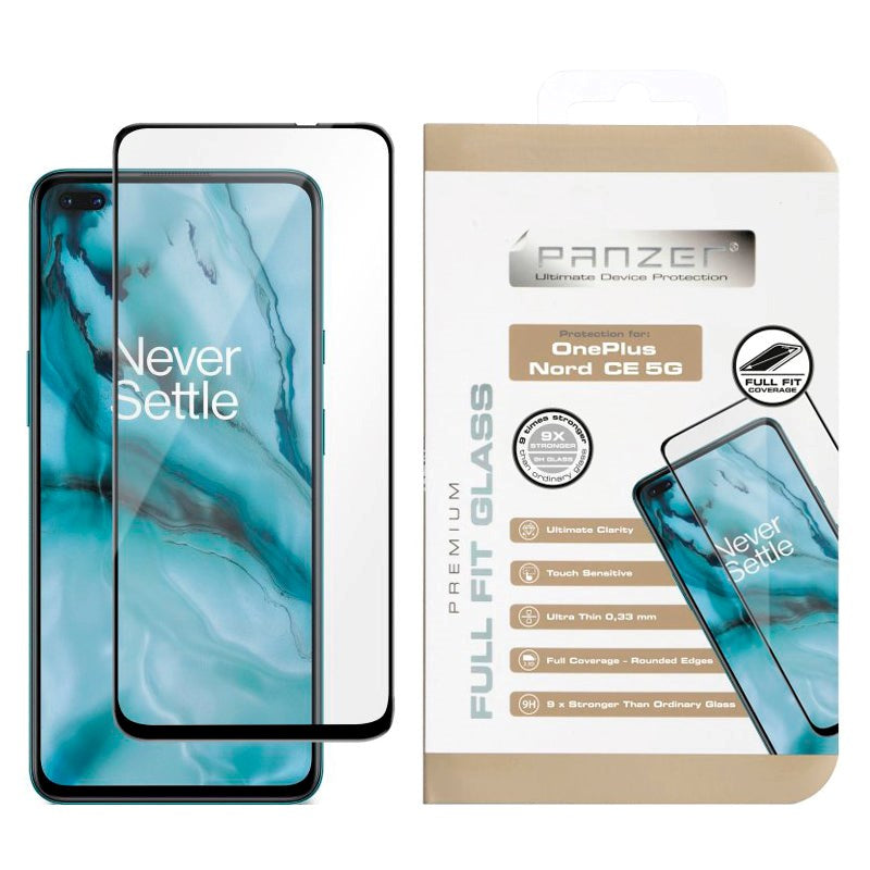 OnePlus Nord CE (5G) PANZER Premium Full Fit Glas - Sort Ramme
