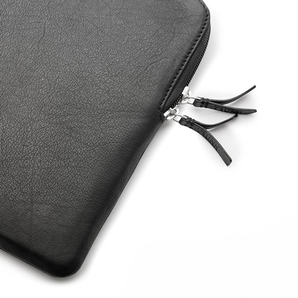 Trunk Ægte Læder Sleeve til Laptop 13" (32 x 23 x 2 cm) - Black