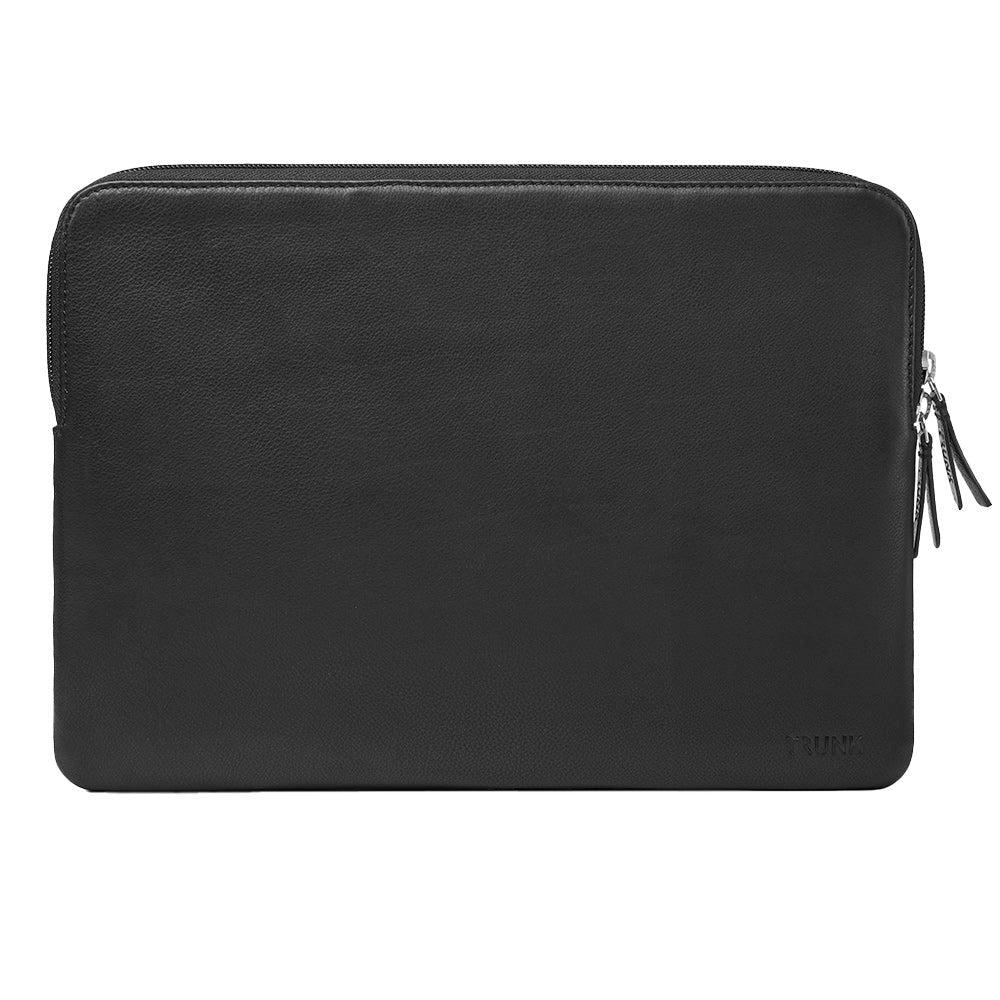 Trunk Ægte Læder Sleeve til Laptop 13" (32 x 23 x 2 cm) - Black