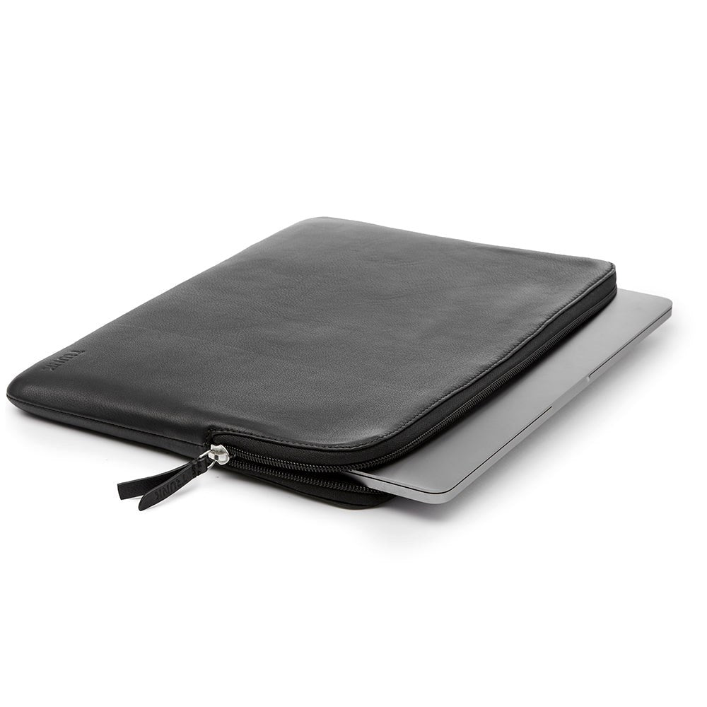 Trunk Ægte Læder Sleeve til Laptop 13" (32 x 23 x 2 cm) - Black