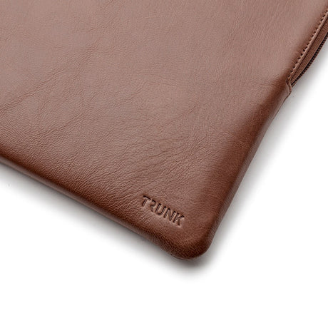 Trunk Ægte Læder Sleeve til Laptop 13" (32 x 23 x 2 cm) - Brown