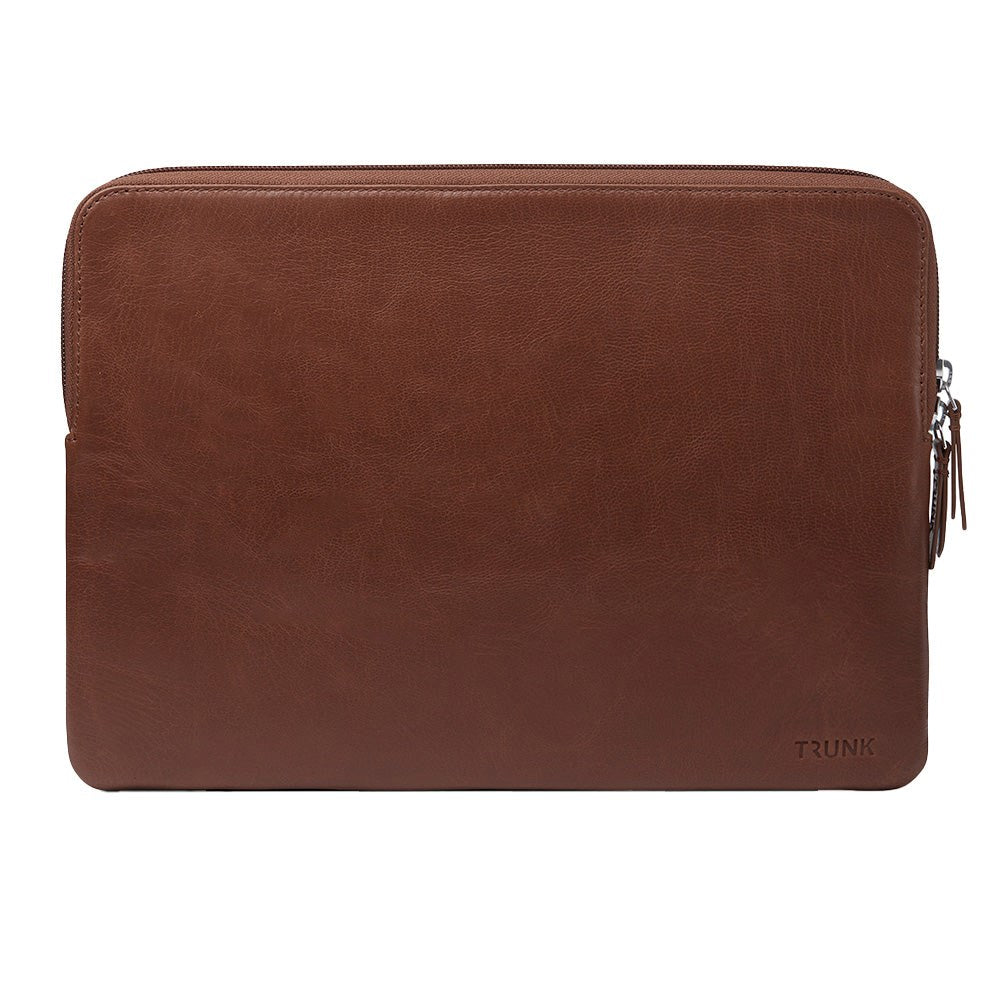 Trunk Ægte Læder Sleeve til Laptop 13" (32 x 23 x 2 cm) - Brown