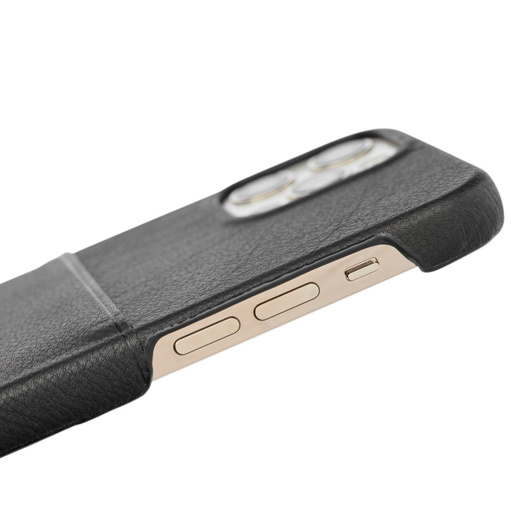 Trunk iPhone 11 Pro / XS / X Ægte Læder Mobil Cover m. Kortlomme - Sort
