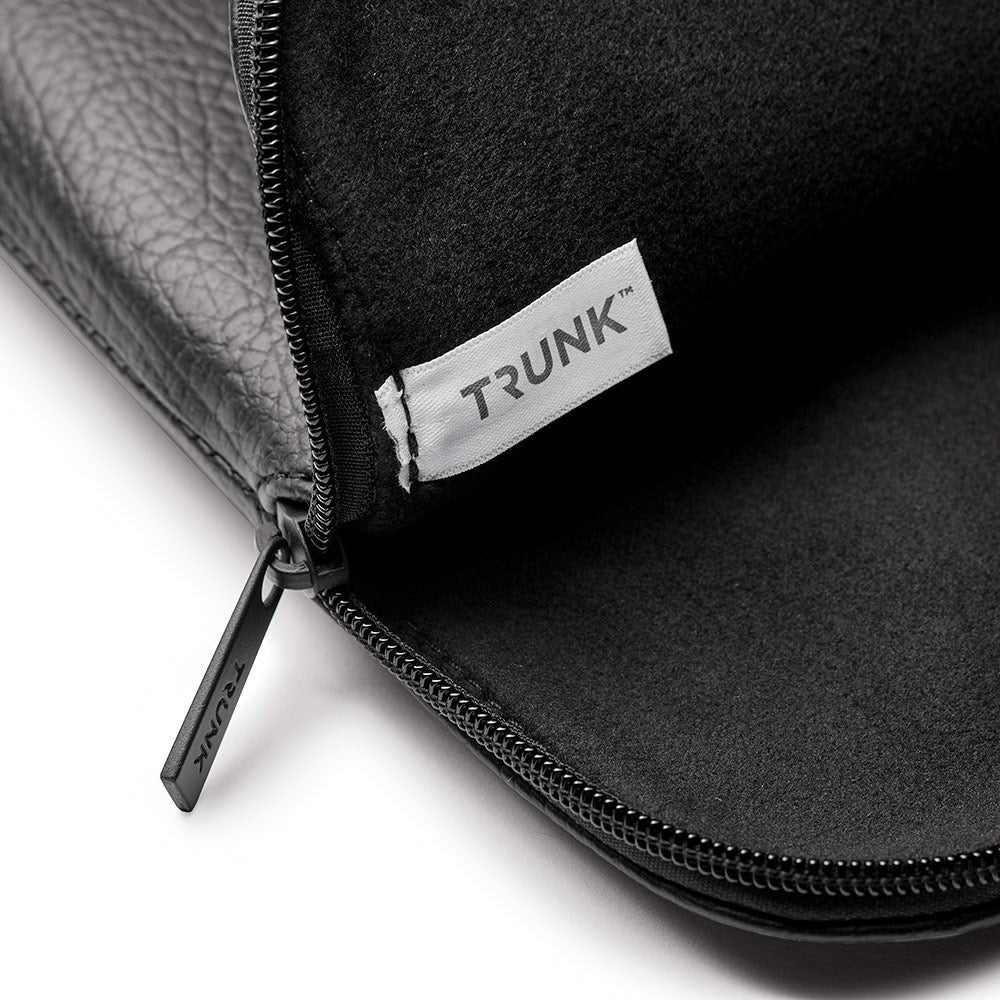 Trunk Vegansk Læder Sleeve til Laptop 13" (30,5 x 22 x 2 cm) - Black Apple Peel