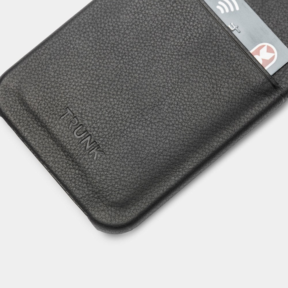 Trunk iPhone 13 Mini Ægte Læder Mobil Cover m. Kortlomme - Sort