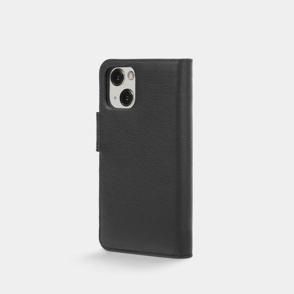 Trunk iPhone 13 Ægte Læder Cover - 2-i-1 Design - Sort