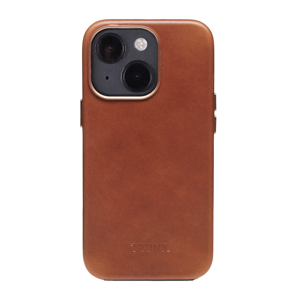 Trunk iPhone 13 Ægte Læder Bagside Cover - Brun