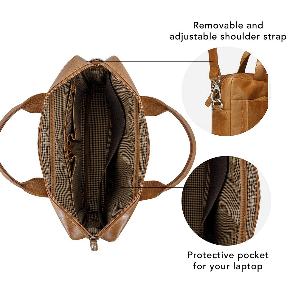 dbramante1928 Amalienborg Business Ægte Læder Laptop / MacBook Taske (27 x 38mm) - Tan