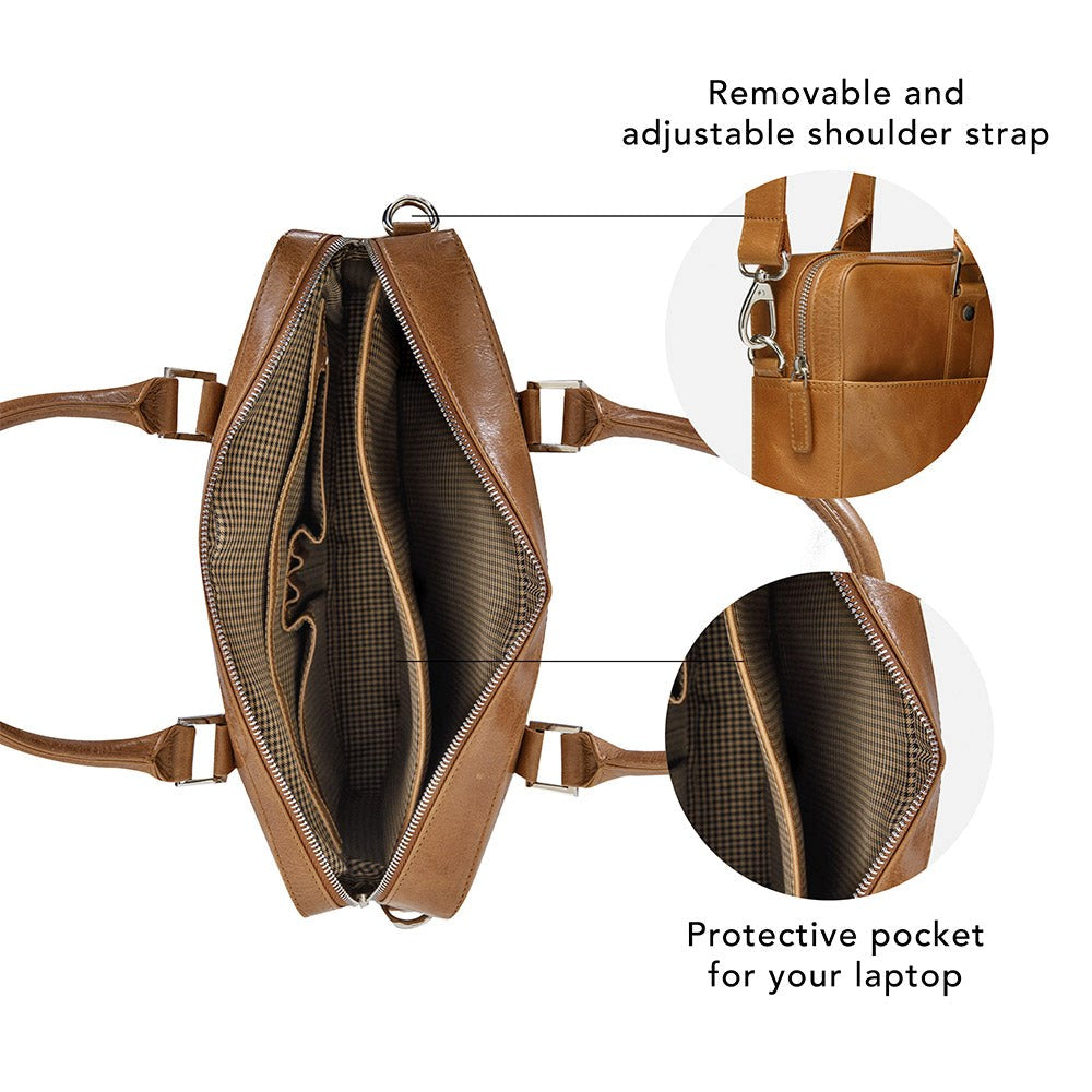 dbramante1928 Rosenborg Business Ægte Læder Laptop / MacBook Taske (24 x 34,5cm) - Tan