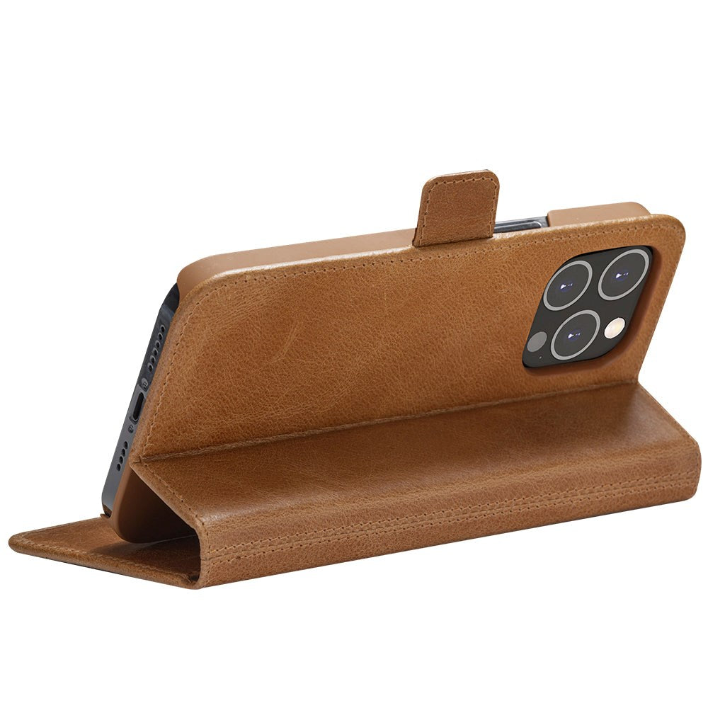 dbramante1928 iPhone 14 Pro Copenhagen Slim Læder Flip Cover m. Pung - Tan