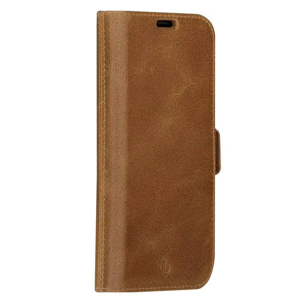 dbramante1928 iPhone 14 Pro Max Lynge Ægte Læder Magnet Flip Cover - Tan