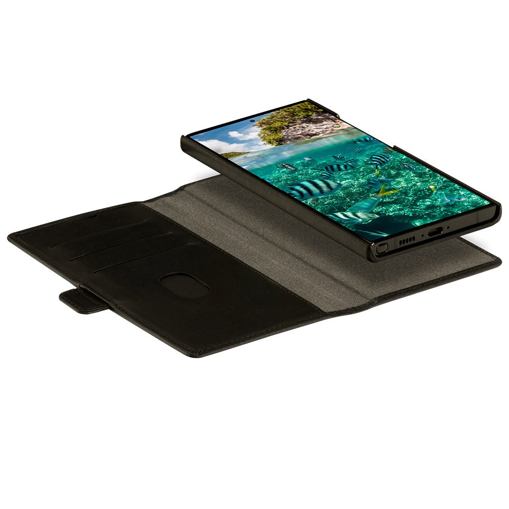 dbramante1928 Samsung Galaxy S23 Ultra Lynge Ægte Læder Magnet Flip Cover - Black