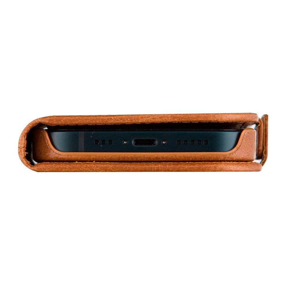 dbramante1928 iPhone 15 Plus Lynge Ægte Læder Magnet Flip Cover - Tan