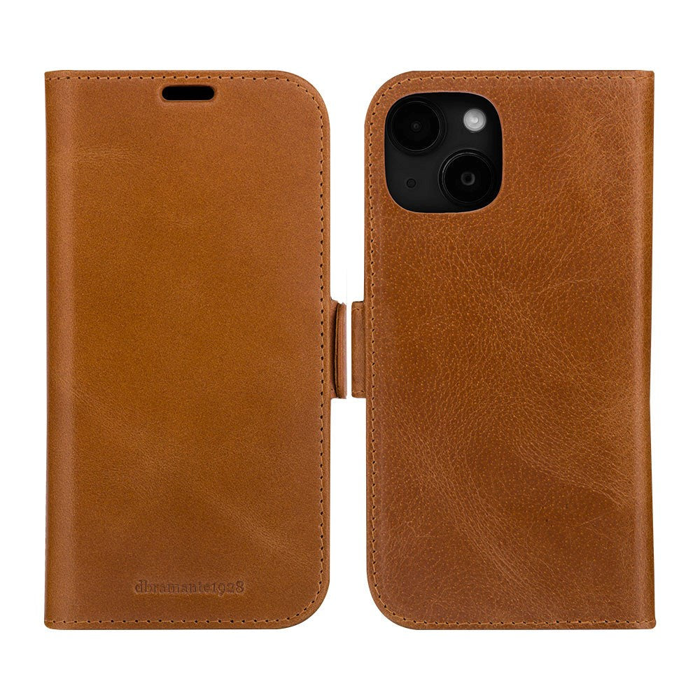 dbramante1928 iPhone 15 Lynge Ægte Læder Magnet Flip Cover - Tan