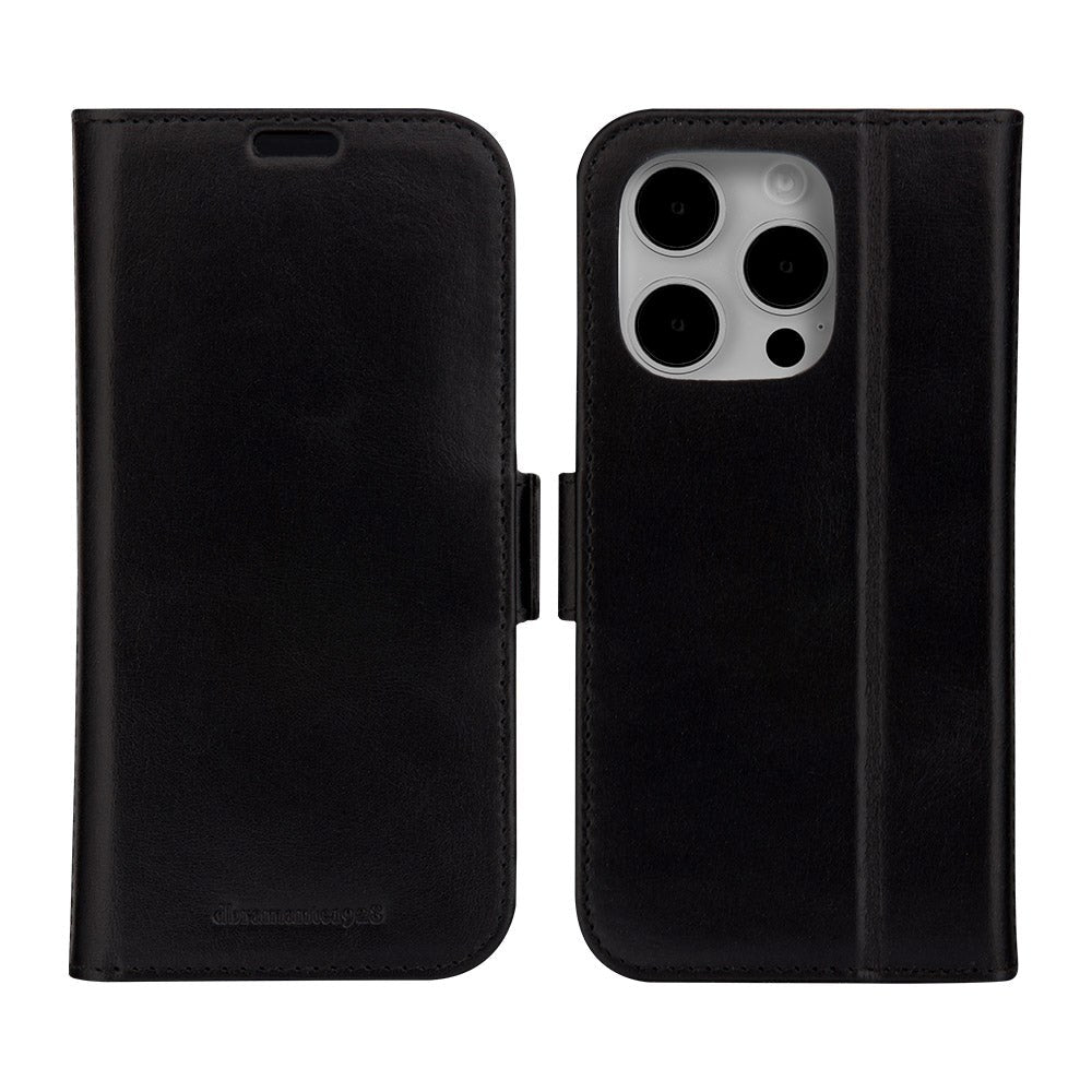 dbramante1928 iPhone 15 Pro Copenhagen Slim Ægte Læder Flip Cover m. Pung - Black