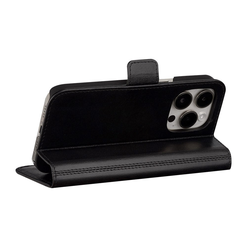 dbramante1928 iPhone 15 Pro Copenhagen Slim Ægte Læder Flip Cover m. Pung - Black
