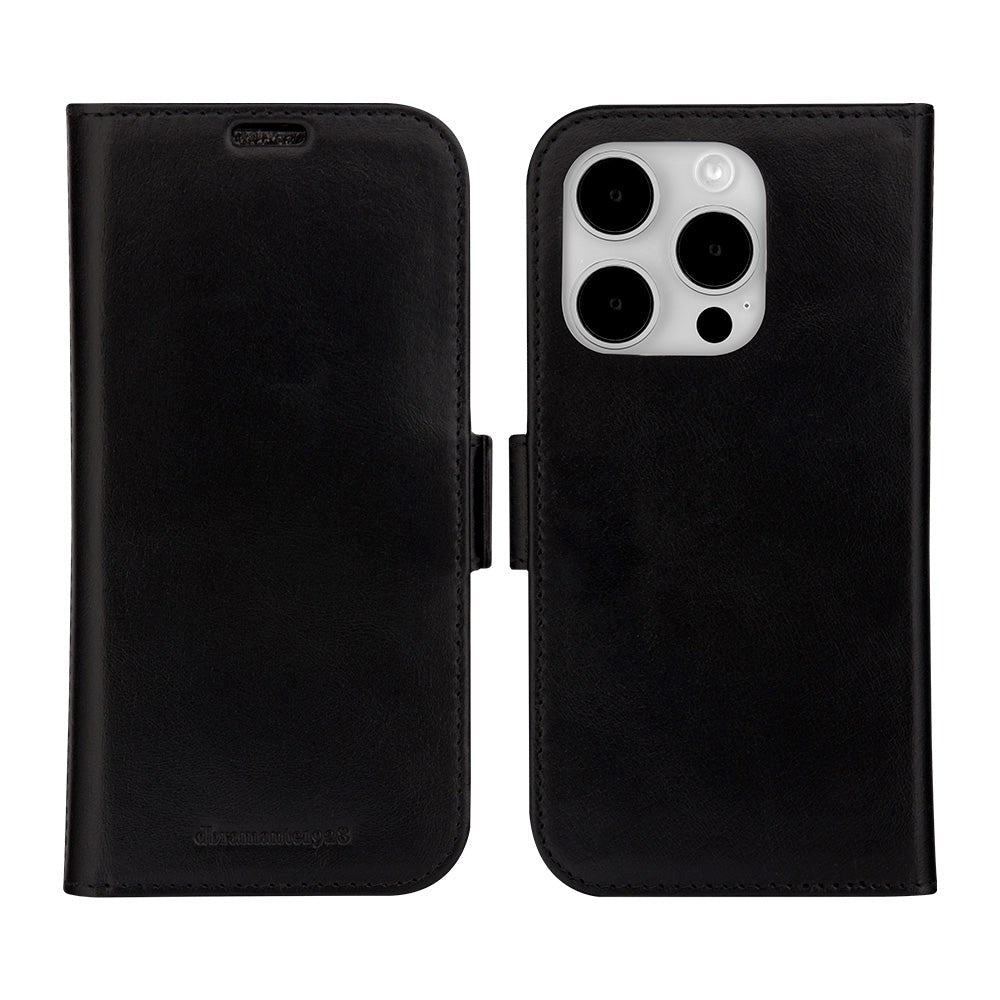 dbramante1928 iPhone 15 Pro Lynge Ægte Læder Magnet Flip Cover - Black