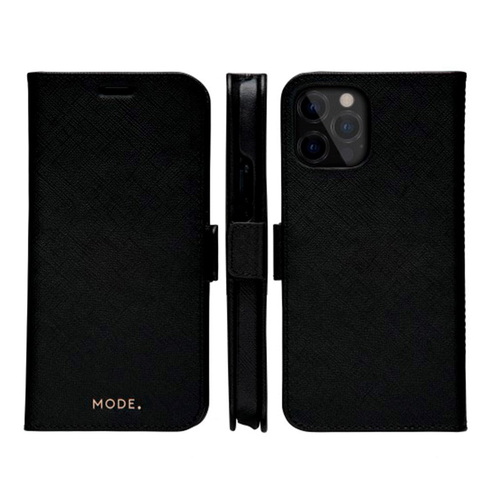 iPhone 12 Pro Max dbramante1928 Mode New York Magnetisk Læder Cover m. Kortholder - Night Black