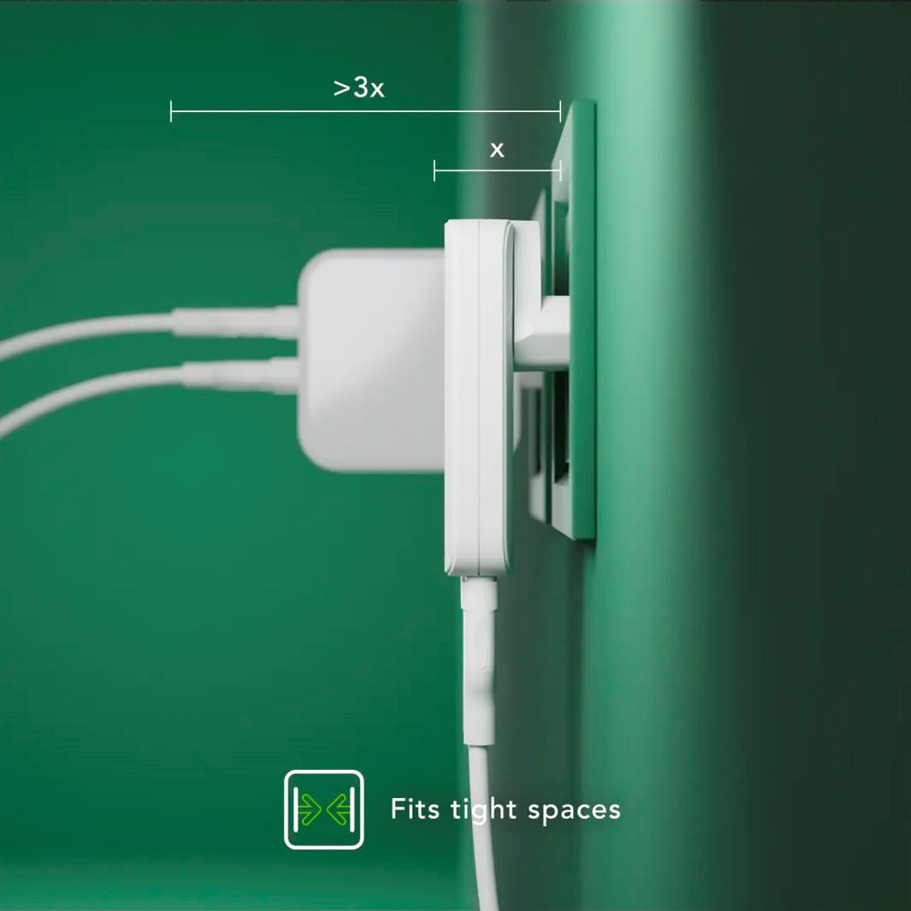 Slim Vægoplader - dbramante1928 - 1x USB-C 30W & 1x USB-A 30W - Hvid