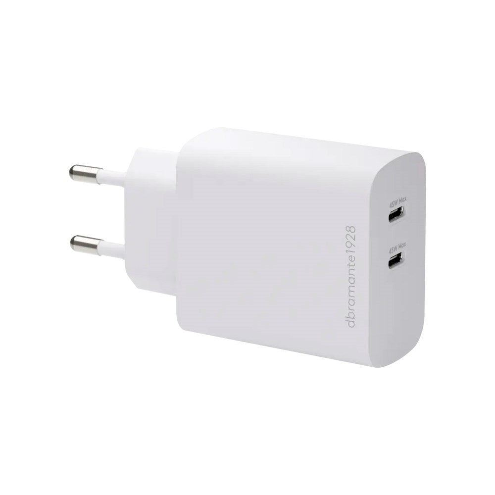 Vægoplader - dbramante1928 - 2x USB-C 45W - Hvid