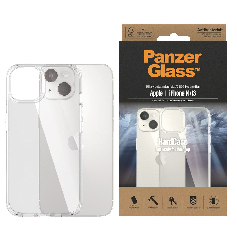 PanzerGlass iPhone 14 / 13 Bagside Cover HardCase Antibakteriel - Gennemsigtig