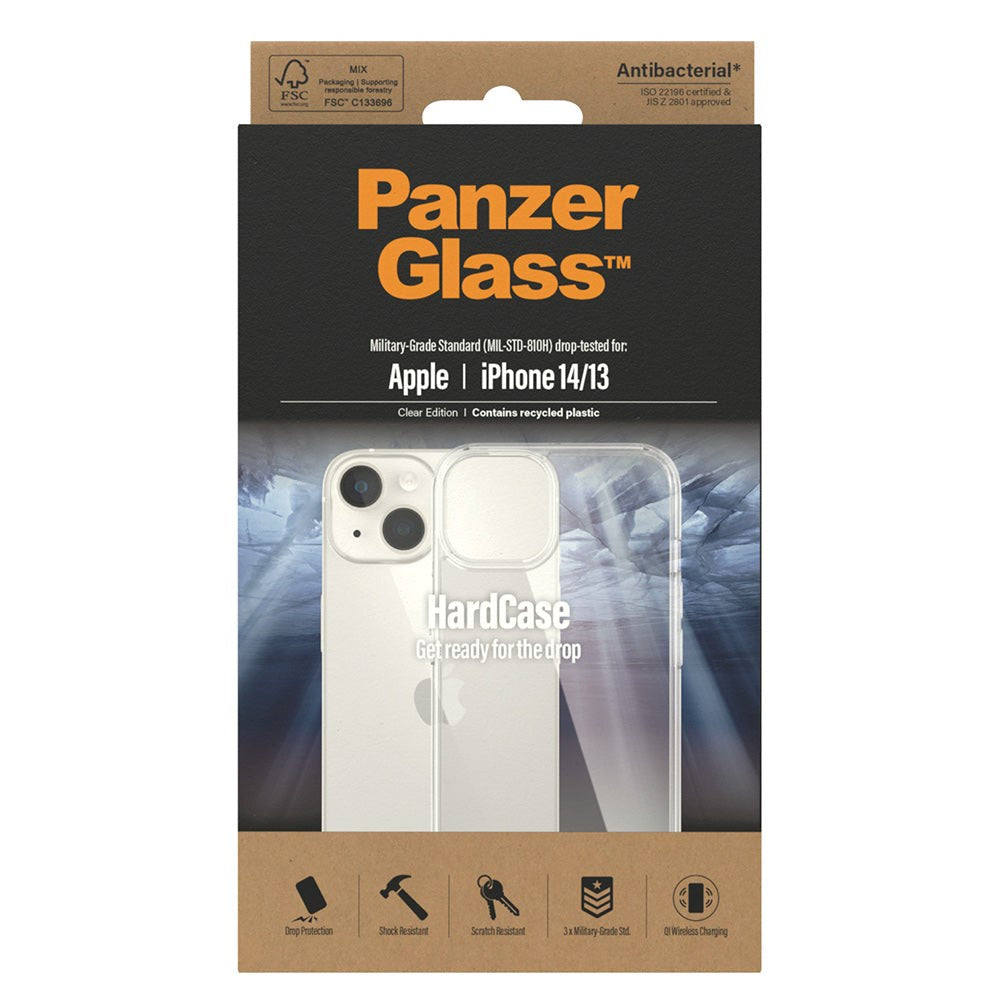 PanzerGlass iPhone 14 / 13 Bagside Cover HardCase Antibakteriel - Gennemsigtig