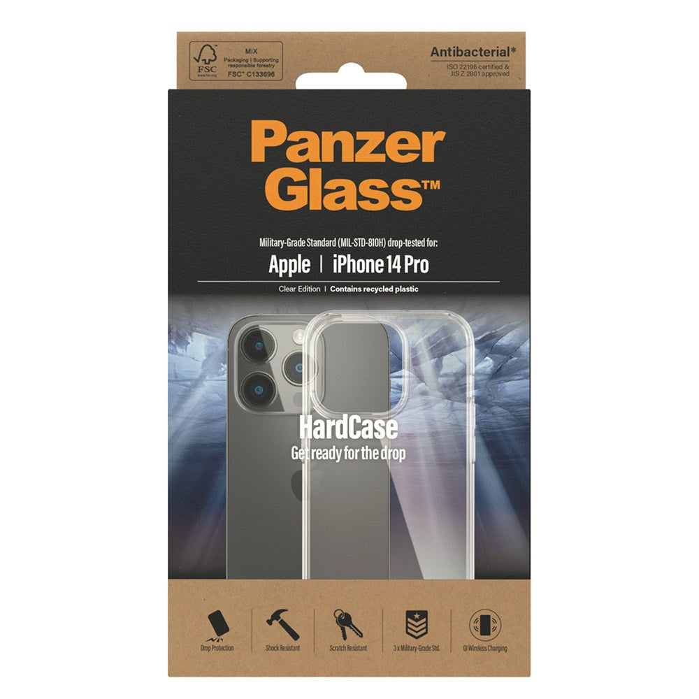 PanzerGlass iPhone 14 Pro Bagside Cover HardCase Antibakteriel - Gennemsigtig