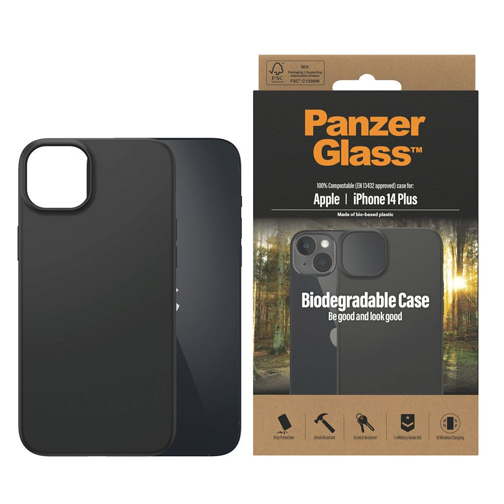 PanzerGlass iPhone 14 Plus Biodegradeable Case - 100% Plantebaseret - Sort