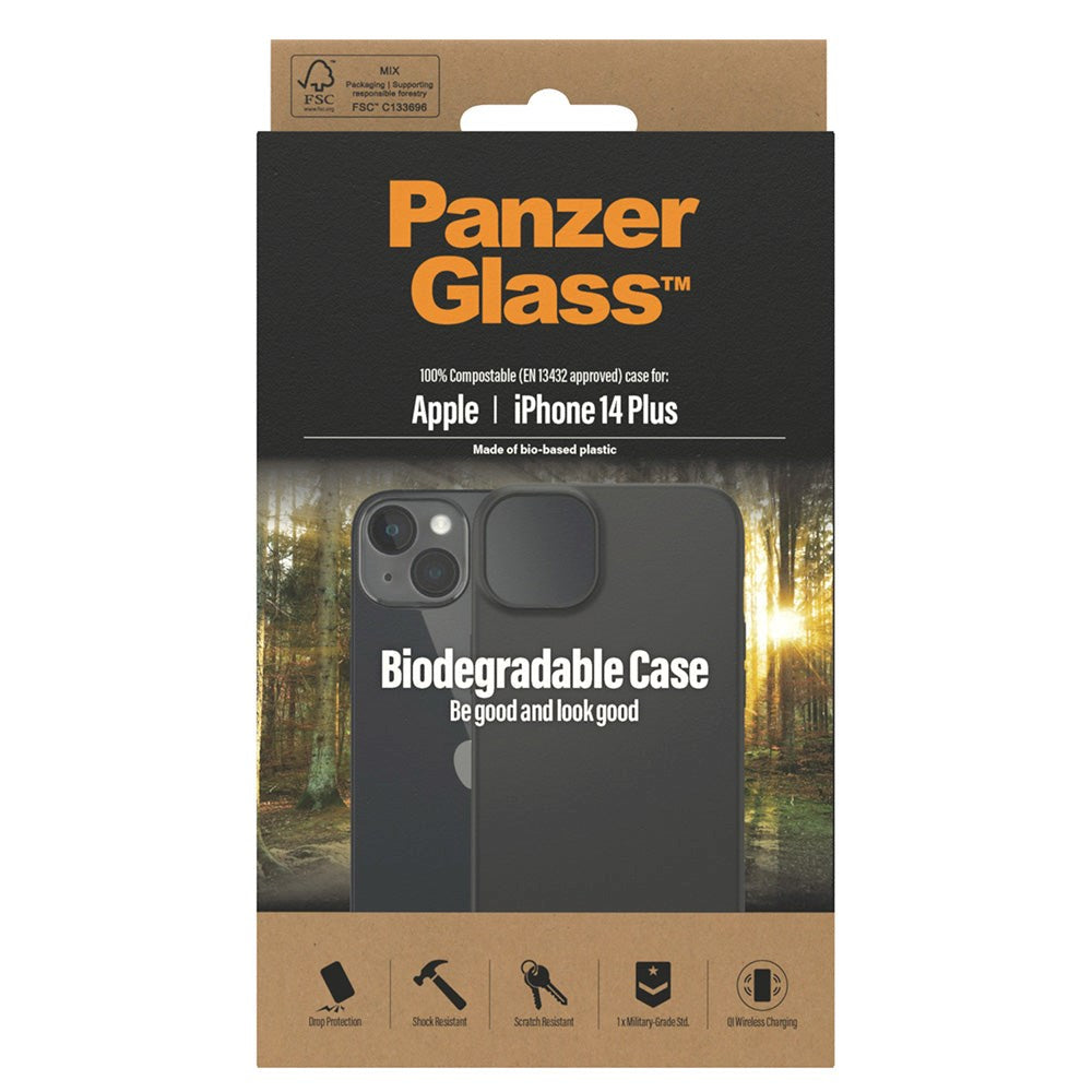 PanzerGlass iPhone 14 Plus Biodegradeable Case - 100% Plantebaseret - Sort