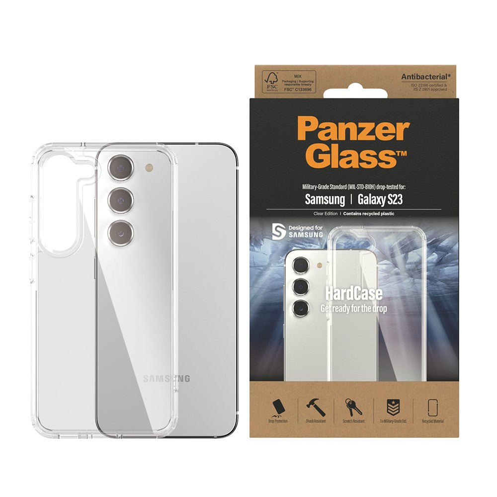 PanzerGlass Samsung Galaxy S23 Bagside Cover HardCase Antibakteriel - Gennemsigtig